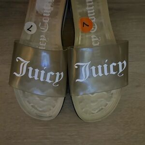 Juicy Couture Gold Sandals with Textured Footbed